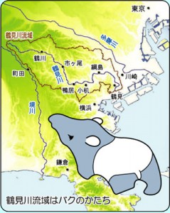 鶴見川流域は「バクのかたち」
